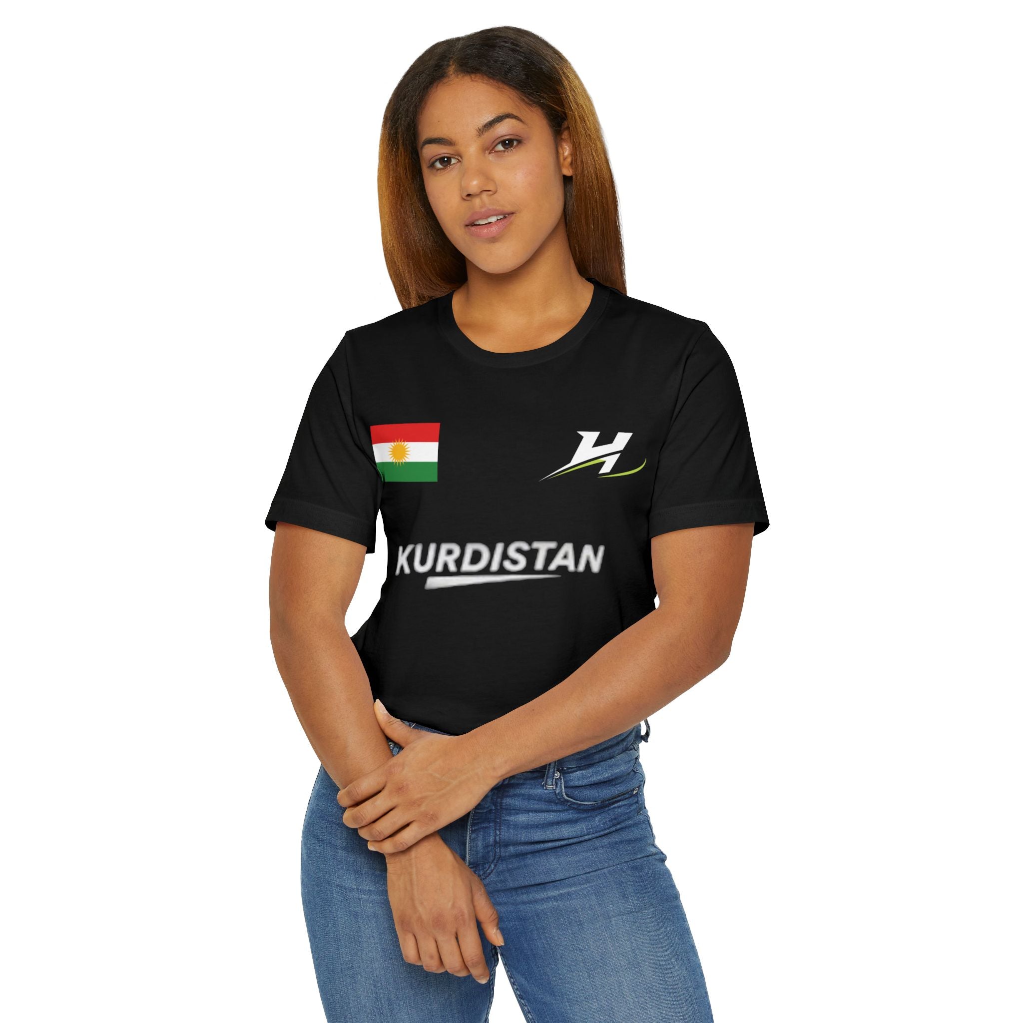 Kurdistan soccer supporter tee, unisex breathable cotton football shirt